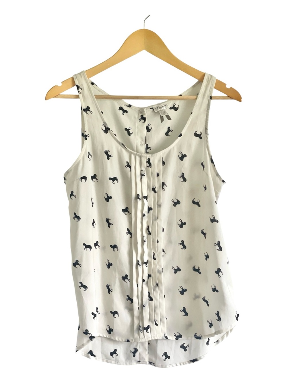 Dynamite Horse Print Tank Top Small Cream Equestrian Western